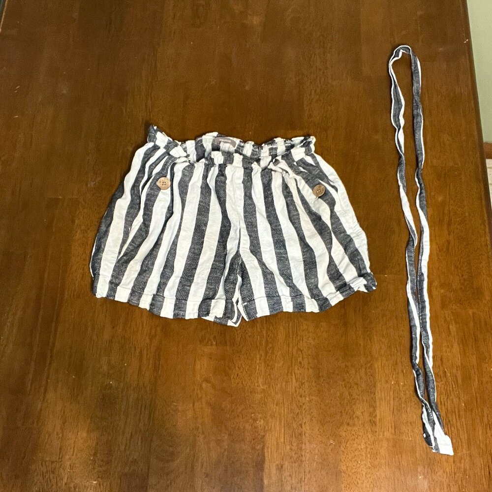 Maurices | Black/White | Striped Paperbag Waist Shorts
